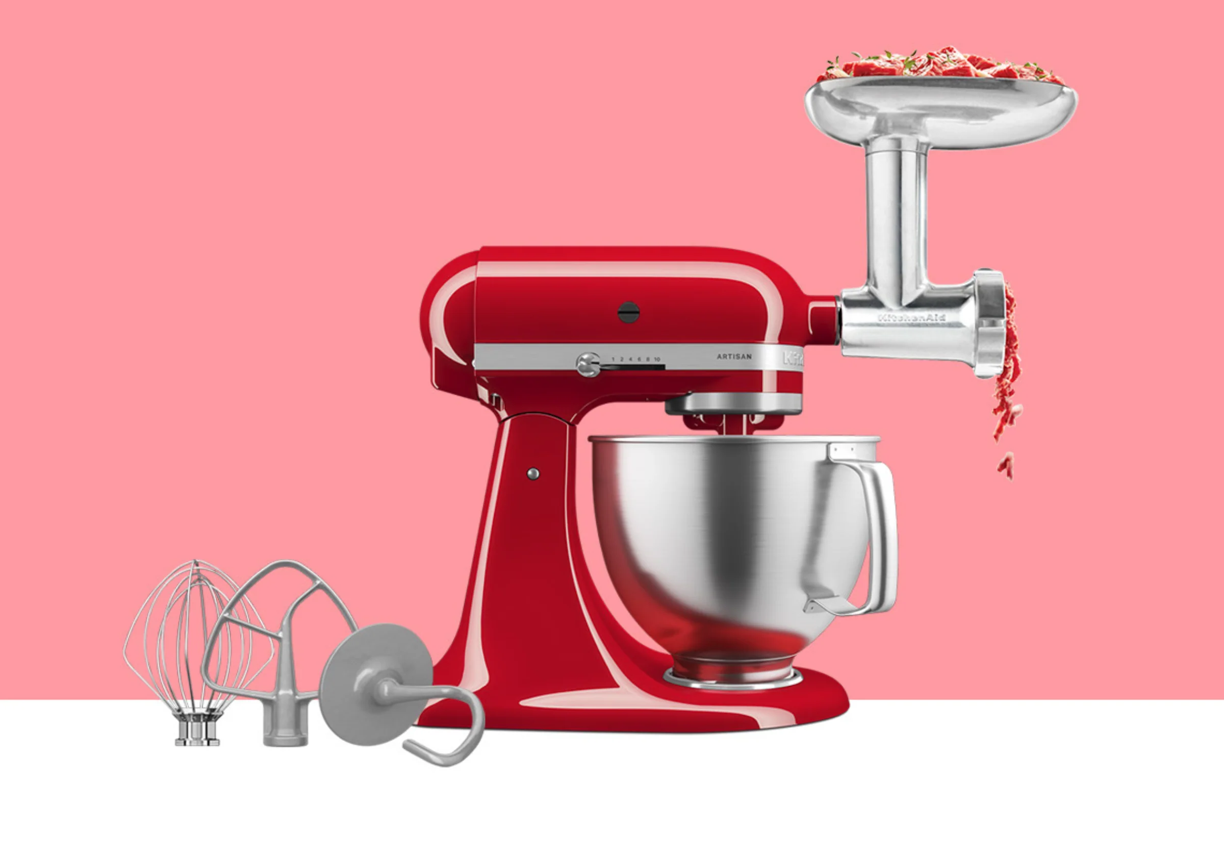 Artisan Tilt-Head Stand Mixer KSM192 + Metal Food Grinder Attachment Bundle - Image 22