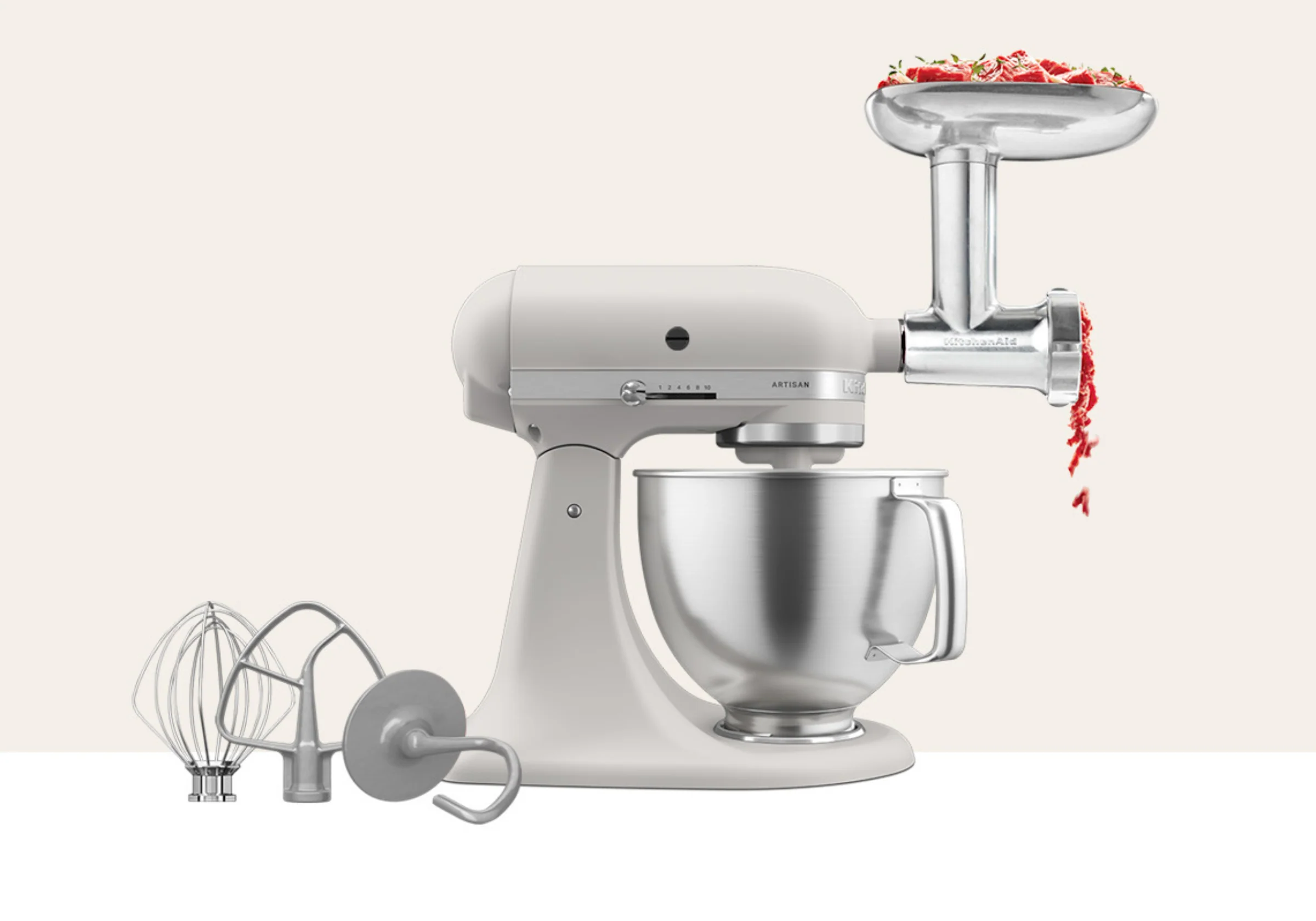 Artisan Tilt-Head Stand Mixer KSM192 + Metal Food Grinder Attachment Bundle - Image 36