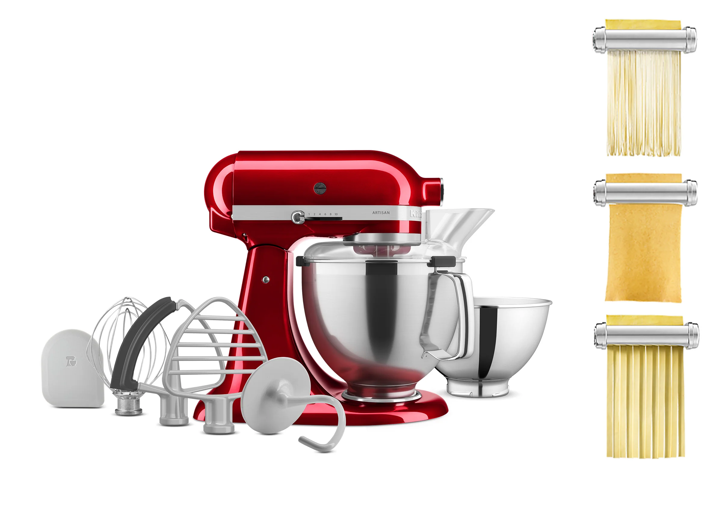 Artisan Tilt-Head Stand Mixer KSM195 + 3 Piece Pasta Attachment Bundle - Image 39