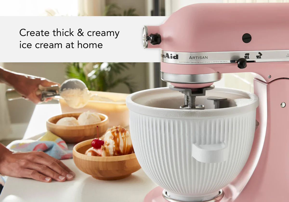 Artisan Tilt-Head Stand Mixer KSM195 + Ice Cream Bowl Bundle - Image 71