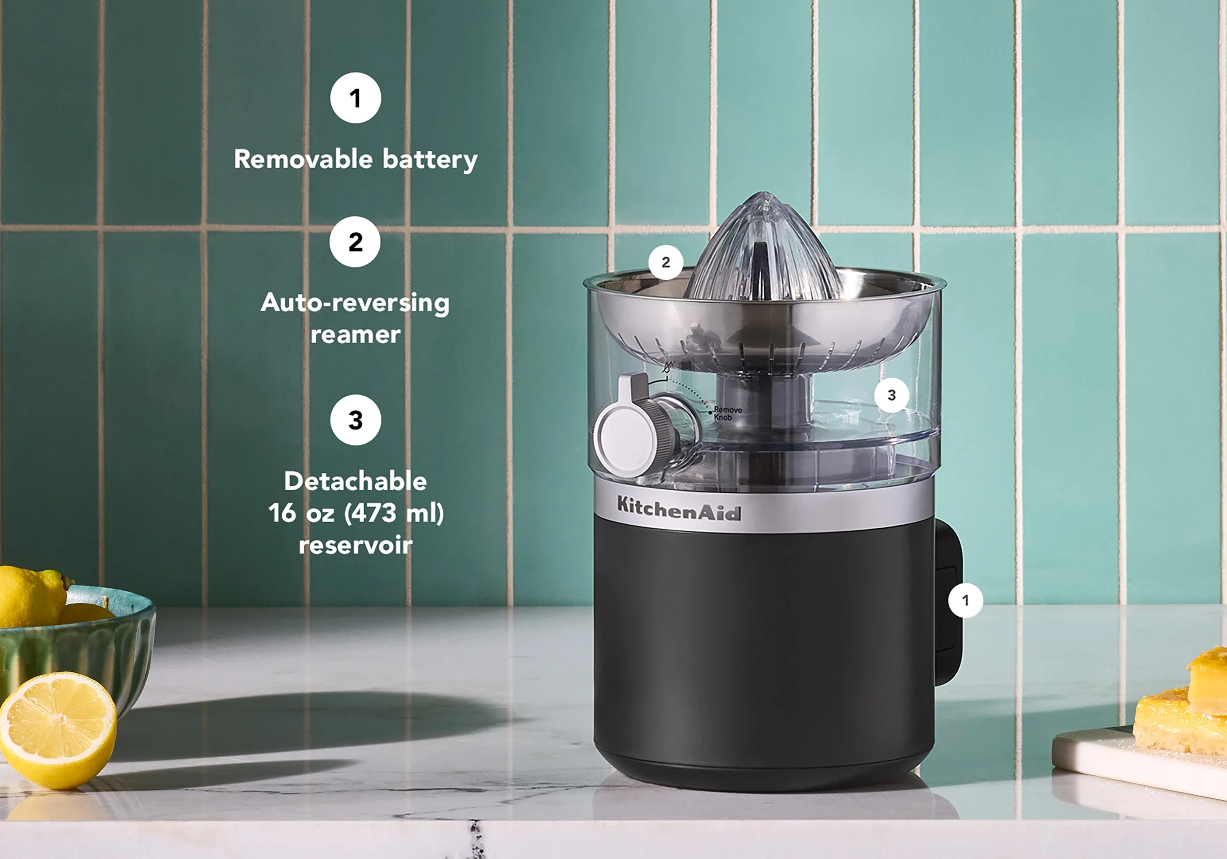 KitchenAid Go Cordless Citrus Juicer With Battery - Image 4
