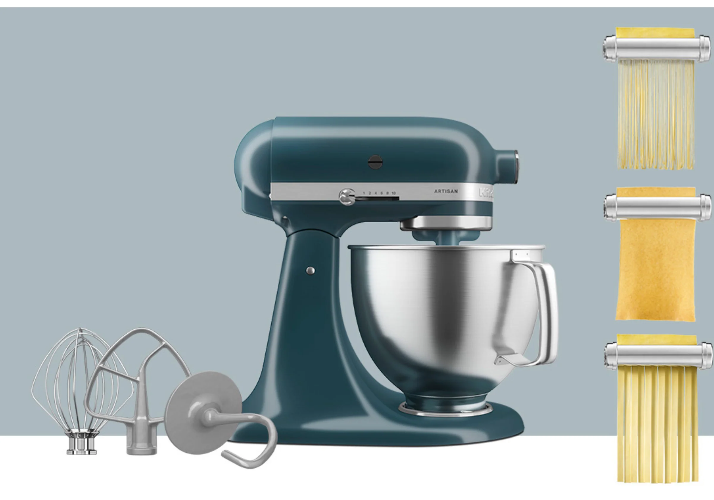 Artisan Tilt-Head Stand Mixer KSM192 + 3 Piece Pasta Attachment Bundle - Image 12