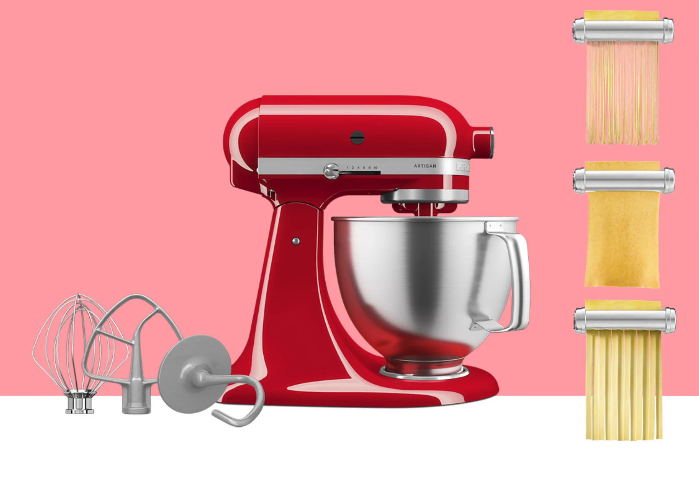 Artisan Tilt-Head Stand Mixer KSM192 + 3 Piece Pasta Attachment Bundle - Image 25