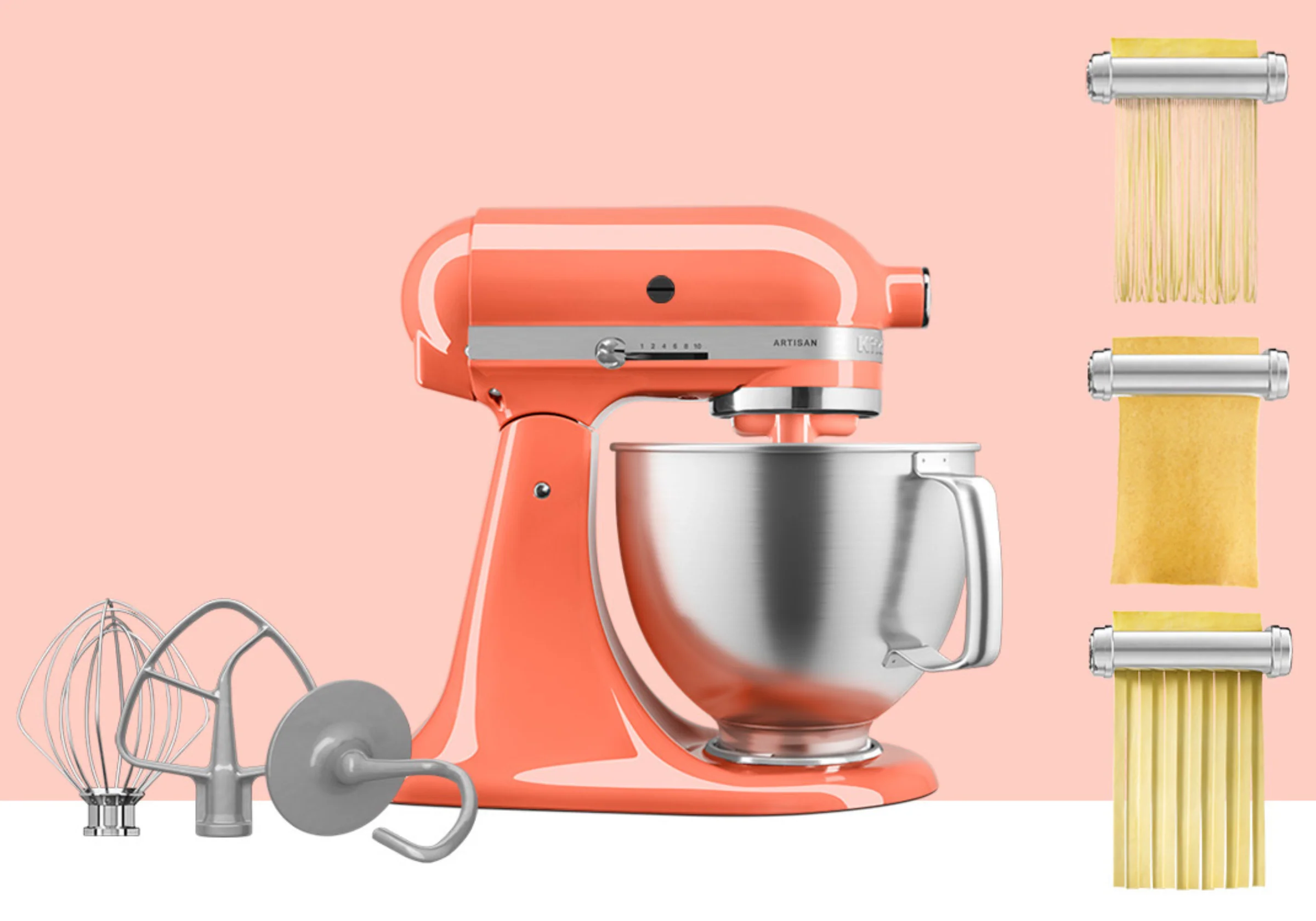 Artisan Tilt-Head Stand Mixer KSM192 + 3 Piece Pasta Attachment Bundle - Image 53