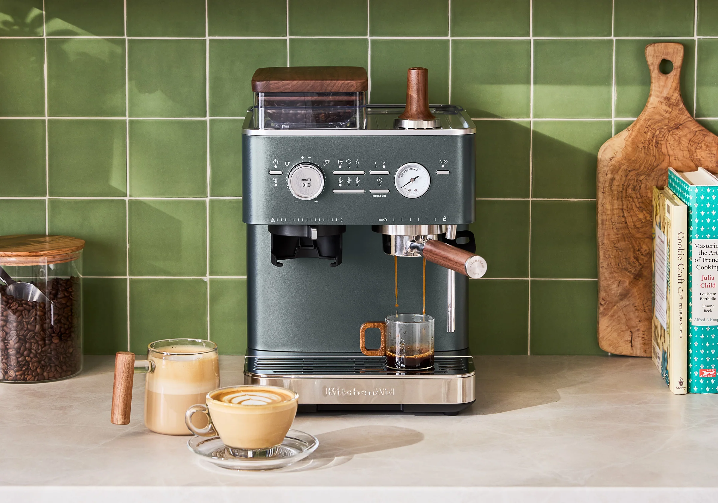 Semi Automatic Espresso Machine & Walnut Wood Accessories Bundle - Image 26